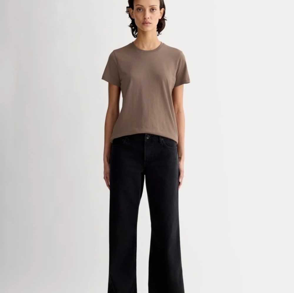 Everlane Slim Crew In Essential Cotton Clay Brown Large